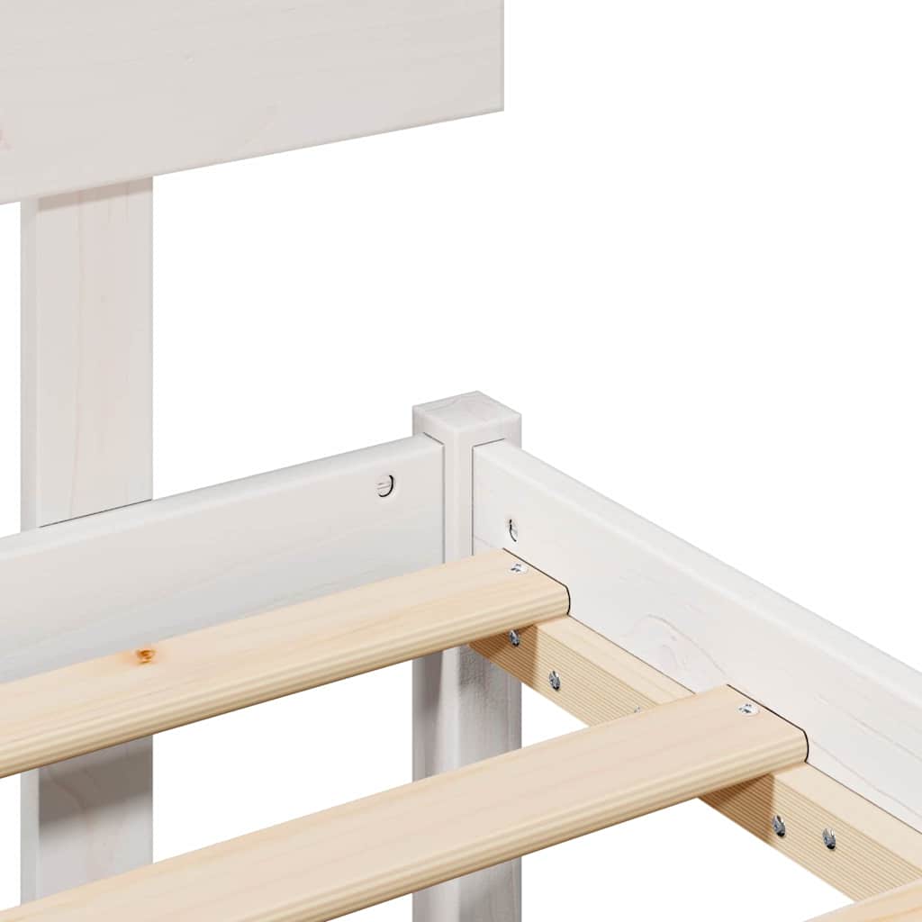 vidaXL Σκελετός Κρεβατιού Λευκό 75 x 190 cm Μασίφ ξύλο πεύκου