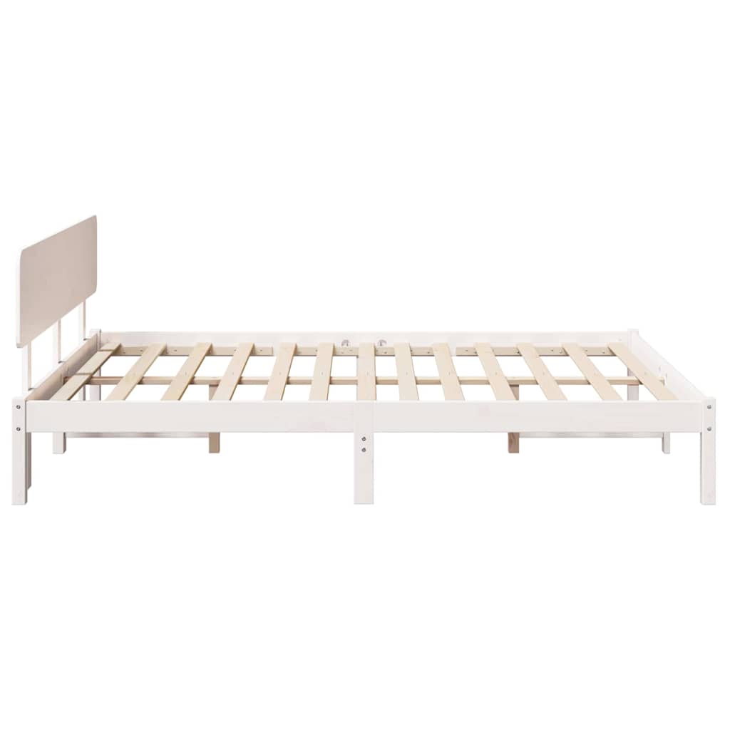vidaXL Σκελετός Κρεβατιού με κεφαλάρι Λευκό 200 x 200 cm