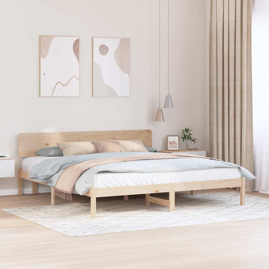 vidaXL Σκελετός Κρεβατιού Φυσικό 180 x 200 cm Στερεά ξυλεία πεύκου
