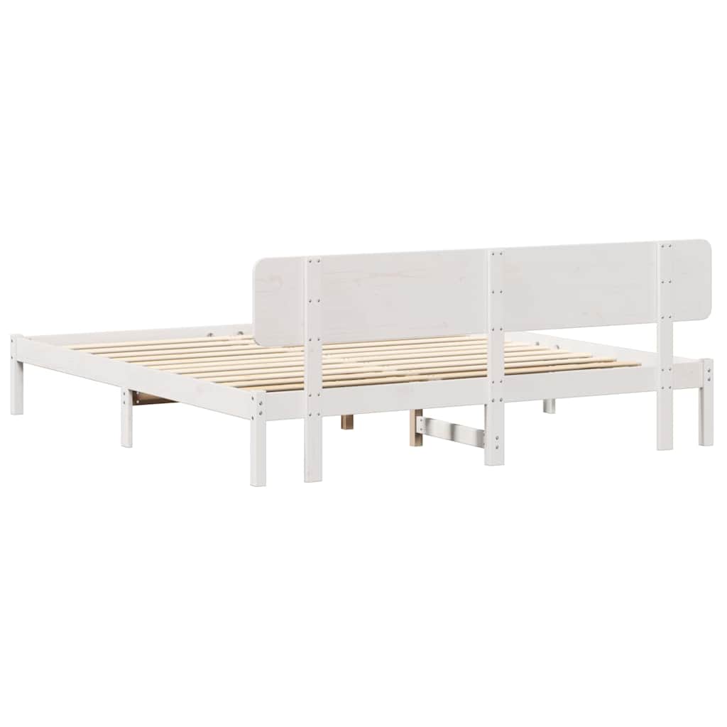 vidaXL Σκελετός Κρεβατιού με κεφαλάρι Λευκό 180 x 200 cm