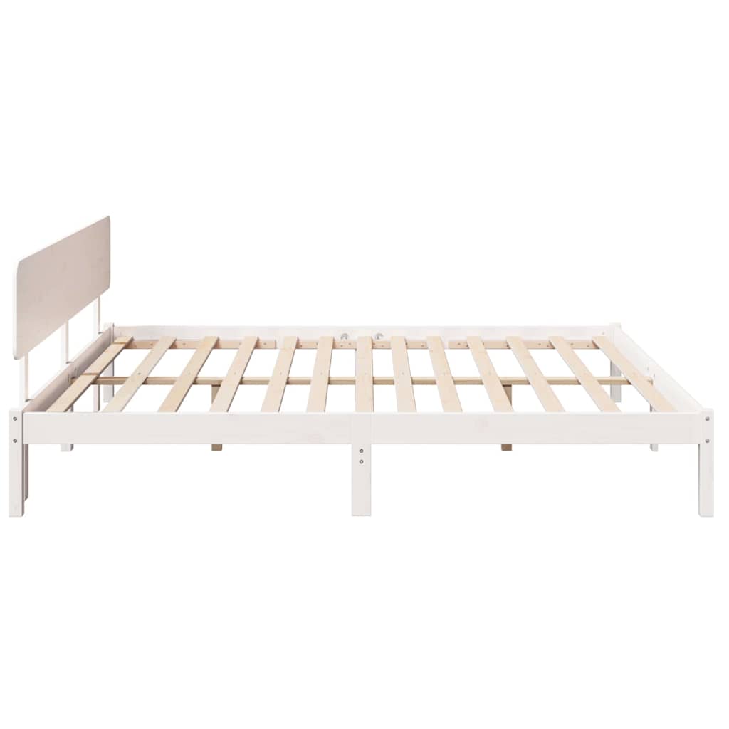 vidaXL Σκελετός Κρεβατιού με κεφαλάρι Λευκό 180 x 200 cm