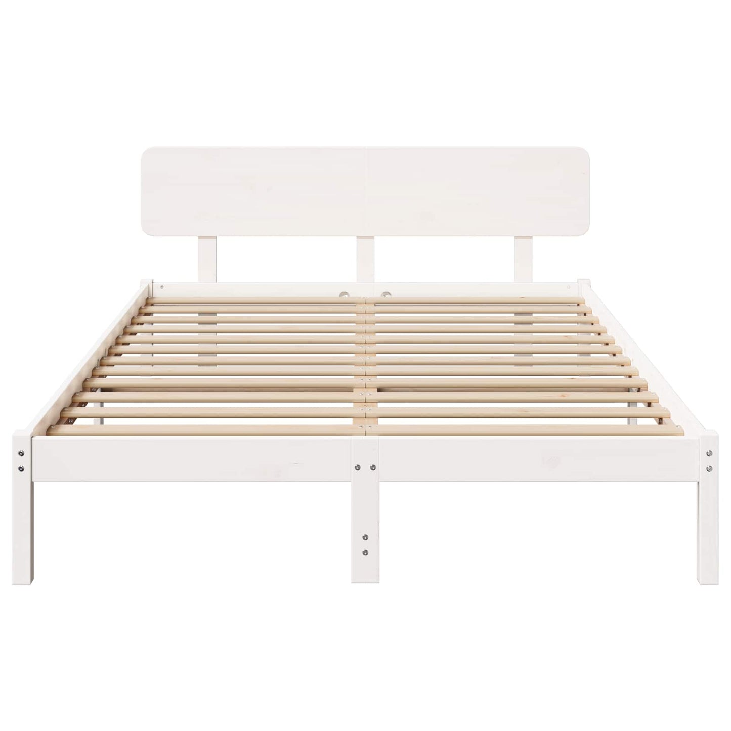 vidaXL Σκελετός Κρεβατιού με κεφαλάρι Λευκό 140 x 200 cm