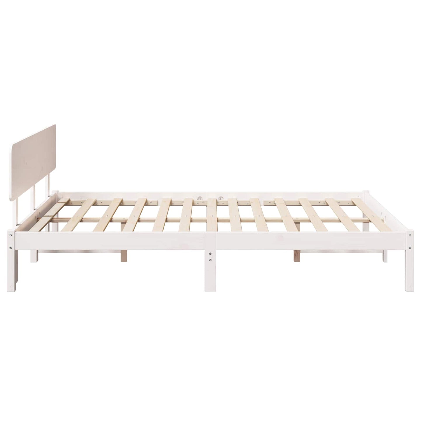 vidaXL Σκελετός Κρεβατιού με κεφαλάρι Λευκό 140 x 200 cm