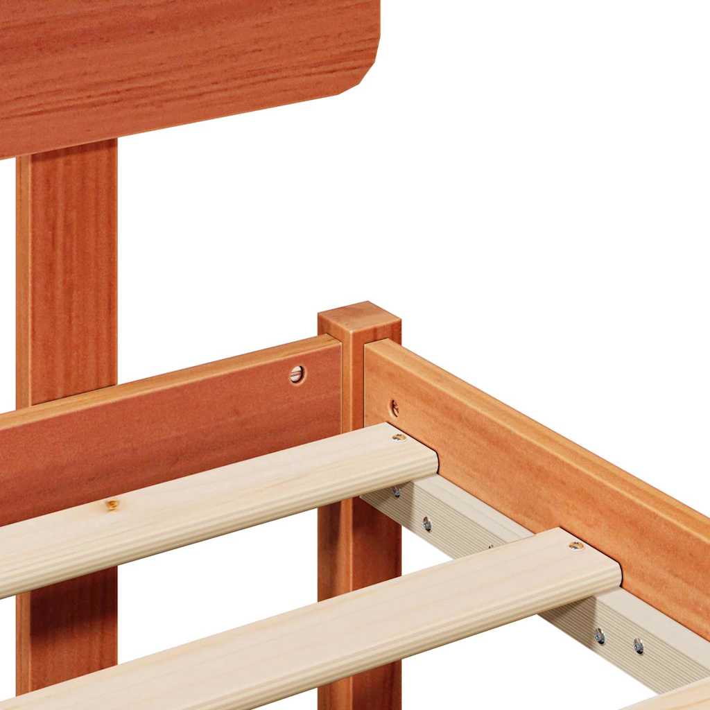 vidaXL Σκελετός Κρεβατιού με κεφαλάρι Κερωτό καφέ 80 x 200 cm