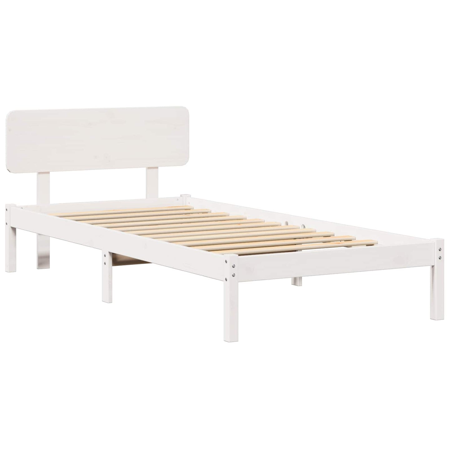 vidaXL Σκελετός Κρεβατιού με κεφαλάρι Λευκό 90 x 190 cm