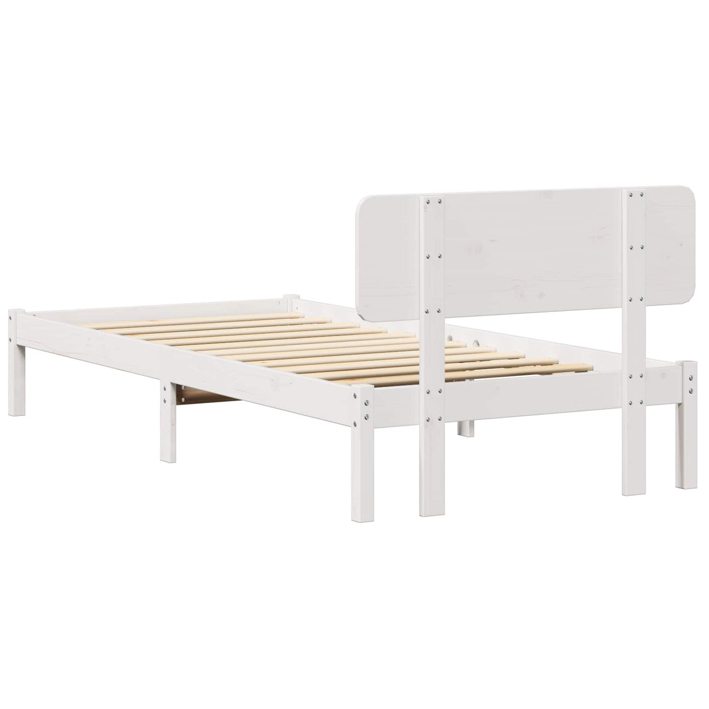 vidaXL Σκελετός Κρεβατιού με κεφαλάρι Λευκό 90 x 190 cm