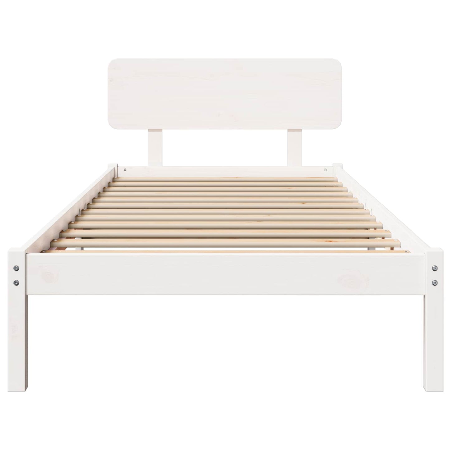 vidaXL Σκελετός Κρεβατιού με κεφαλάρι Λευκό 90 x 190 cm