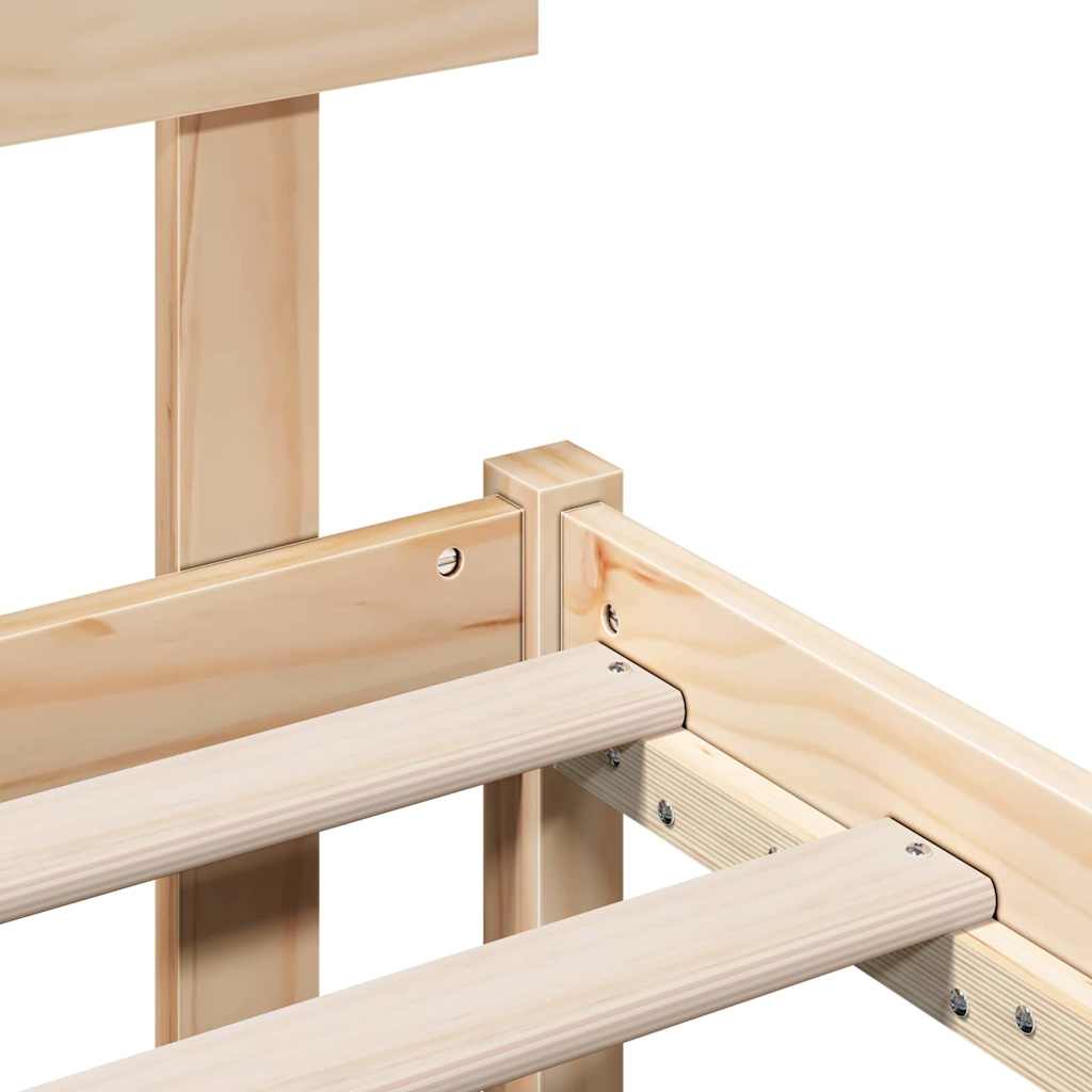 vidaXL Σκελετός Κρεβατιού Καφέ 75 x 190 cm Μασίφ ξύλο πεύκου