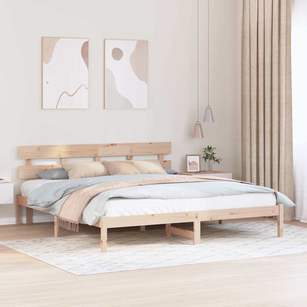 vidaXL Σκελετός Κρεβατιού Καφέ 180 x 200 cm Μασίφ ξύλο πεύκου