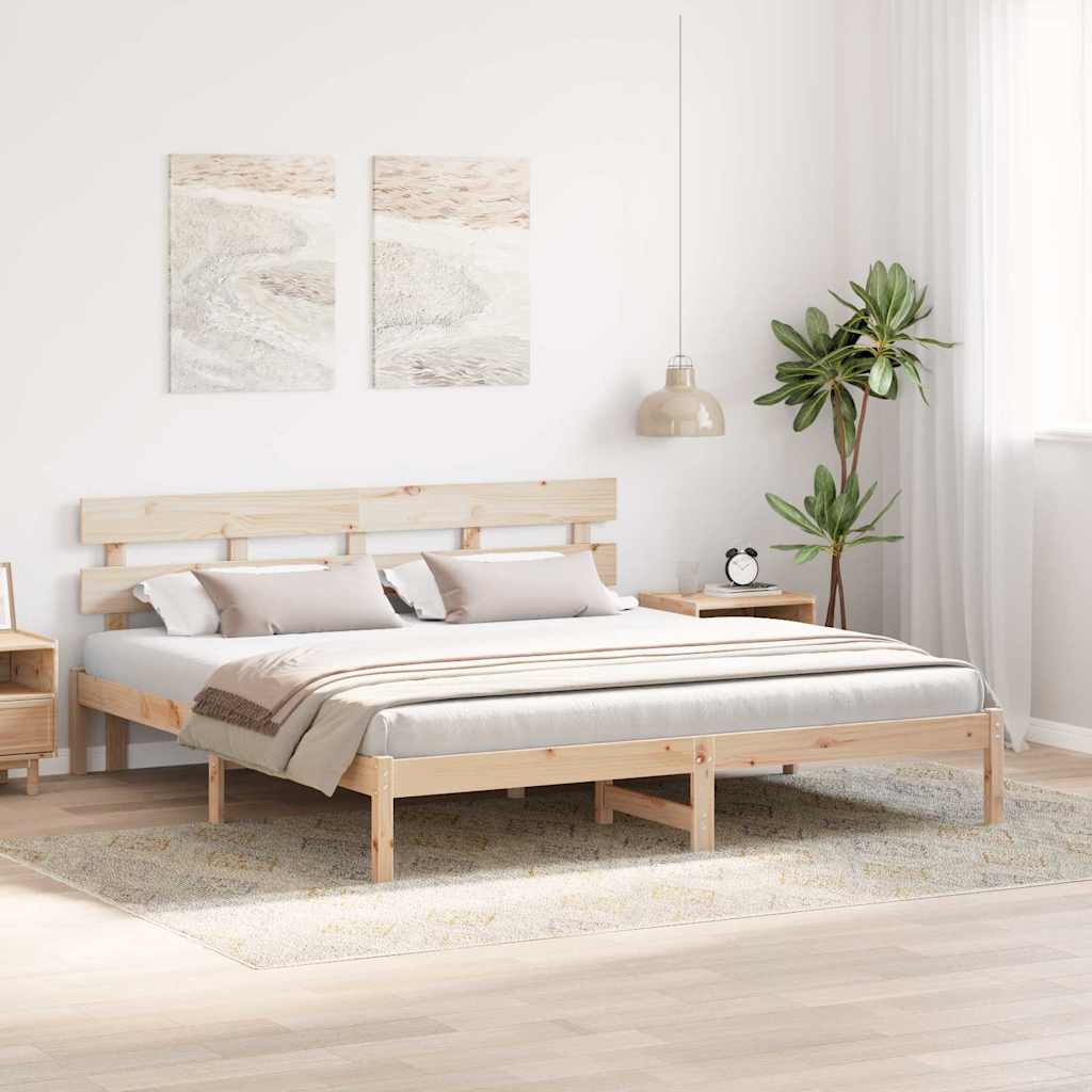 vidaXL Σκελετός Κρεβατιού Καφέ 180 x 200 cm Μασίφ ξύλο πεύκου
