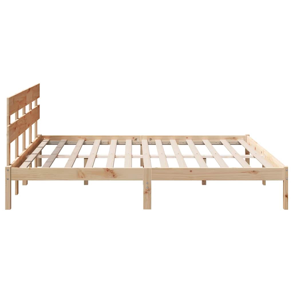 vidaXL Σκελετός Κρεβατιού Καφέ 180 x 200 cm Μασίφ ξύλο πεύκου