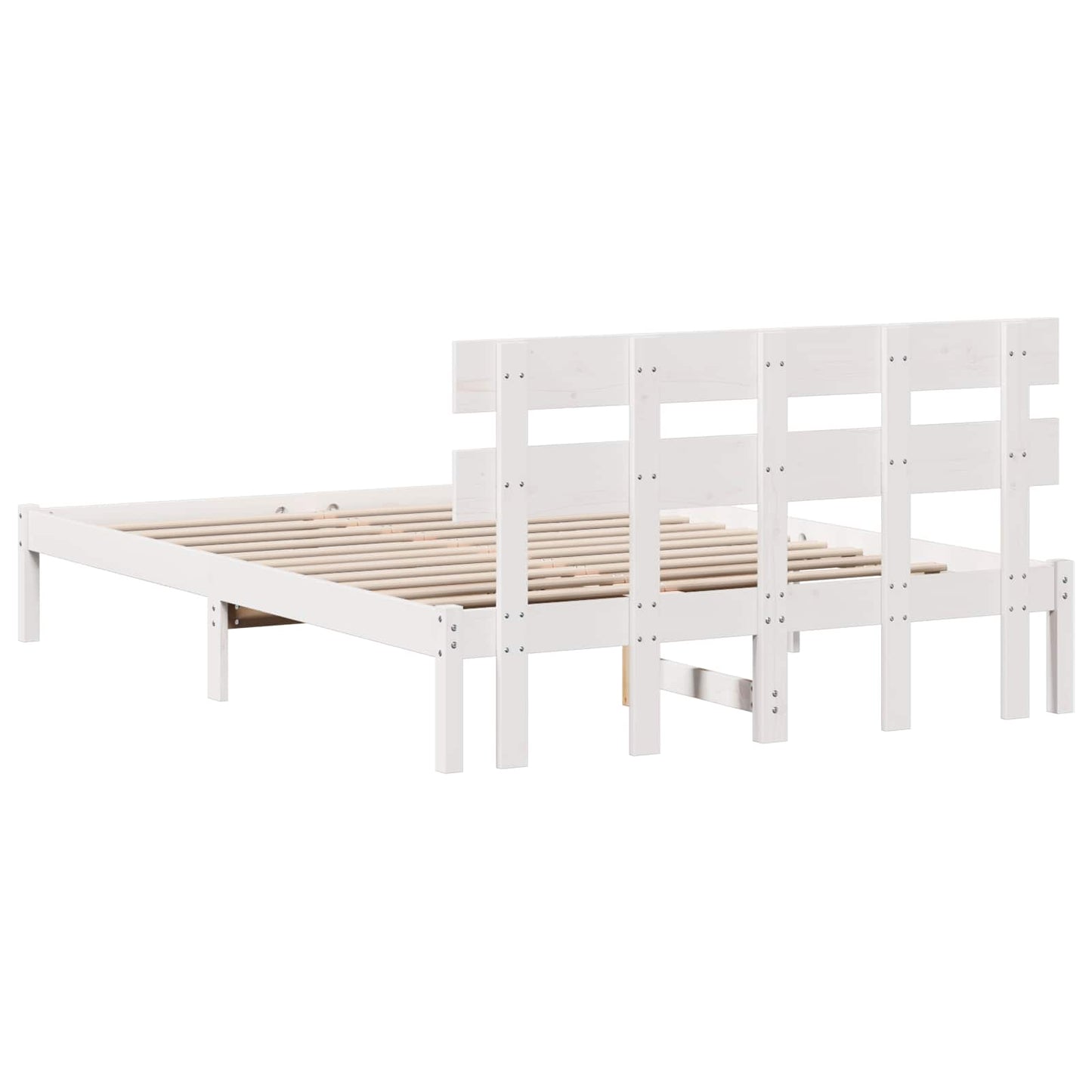 vidaXL Σκελετός Κρεβατιού Λευκό 160 x 200 cm Μασίφ ξύλο πεύκου