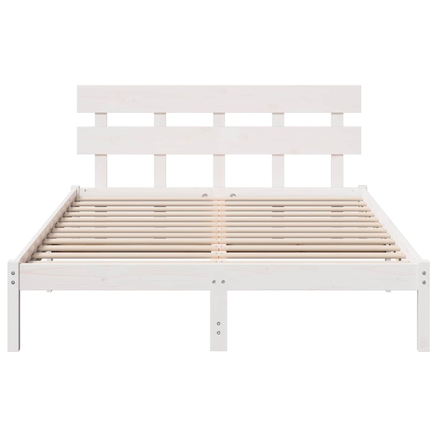 vidaXL Σκελετός Κρεβατιού Λευκό 150 x 200 cm Μασίφ ξύλο πεύκου