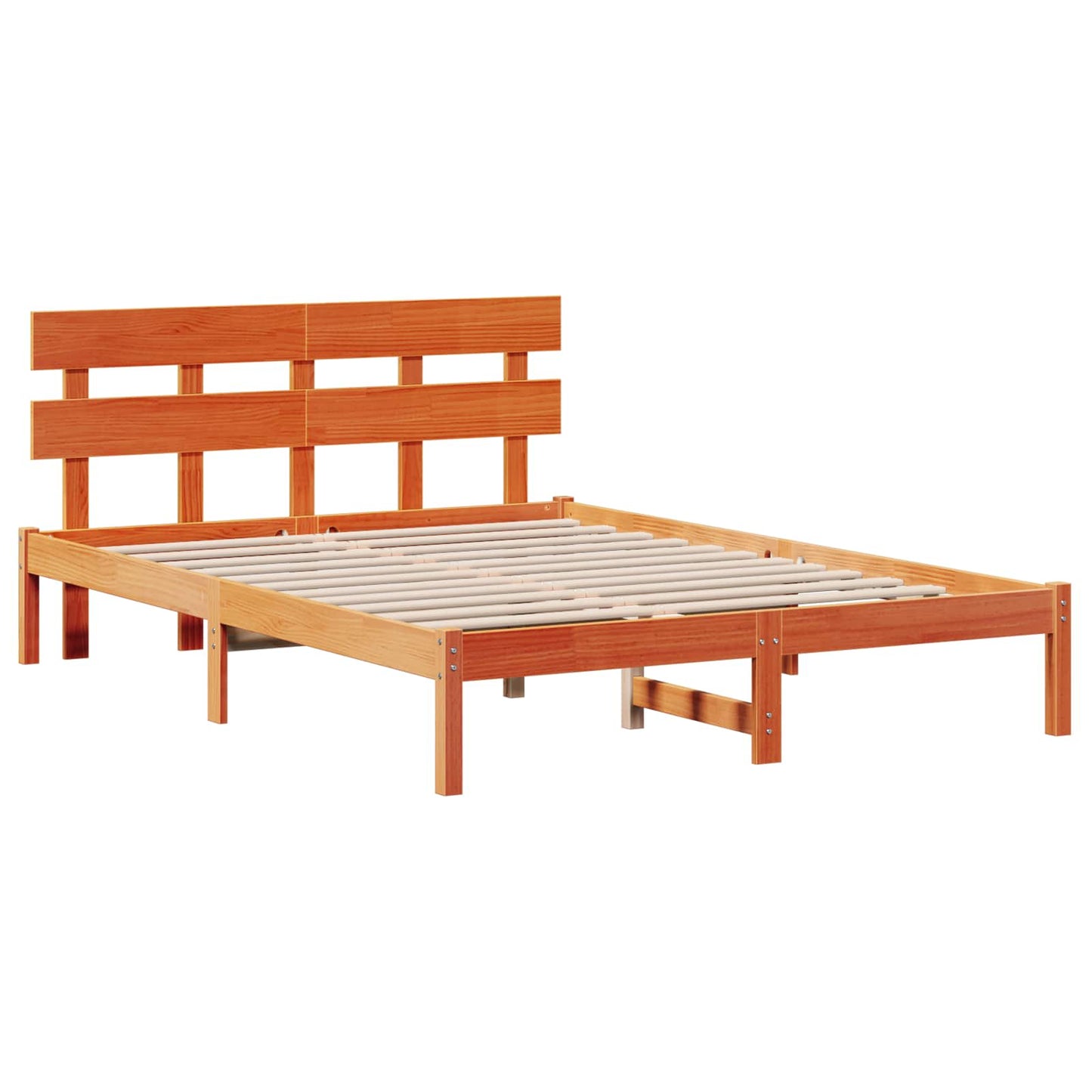 vidaXL Σκελετός Κρεβατιού Καφέ 150 x 200 cm Μασίφ ξύλο πεύκου