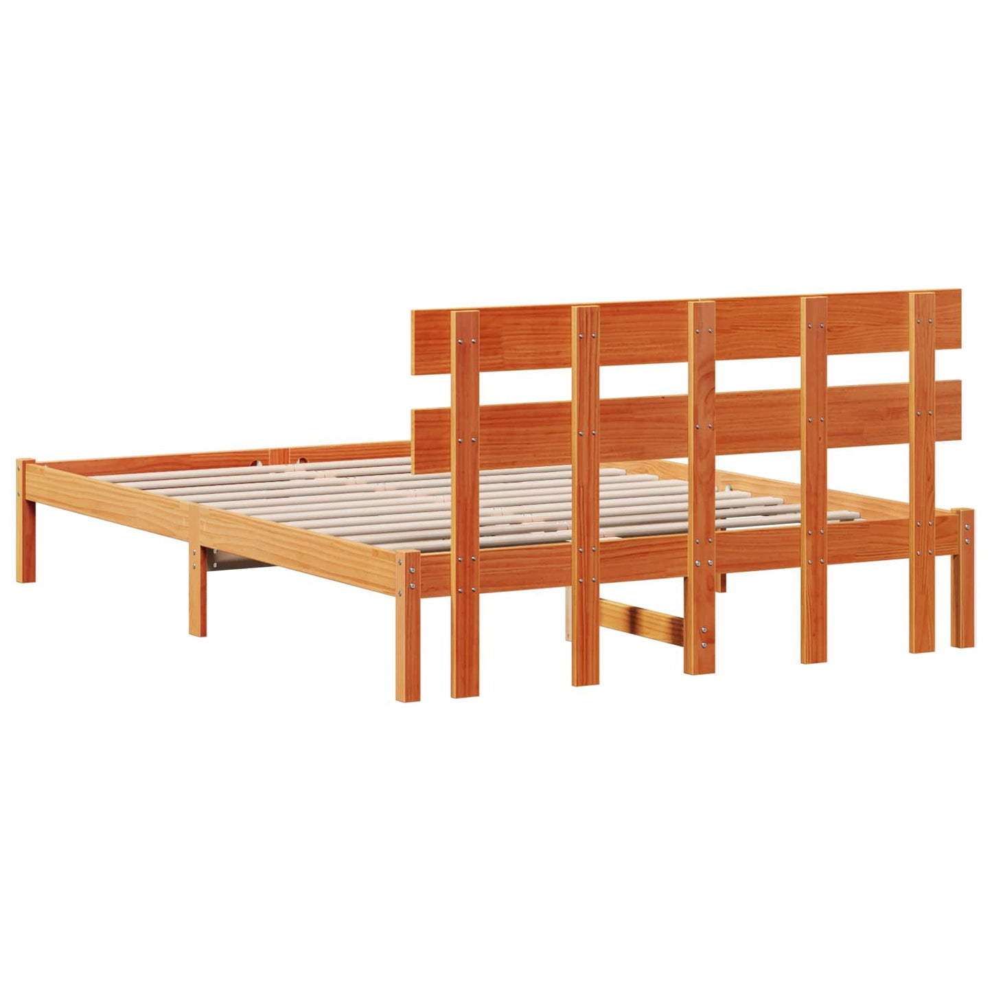 vidaXL Σκελετός Κρεβατιού Καφέ 150 x 200 cm Μασίφ ξύλο πεύκου