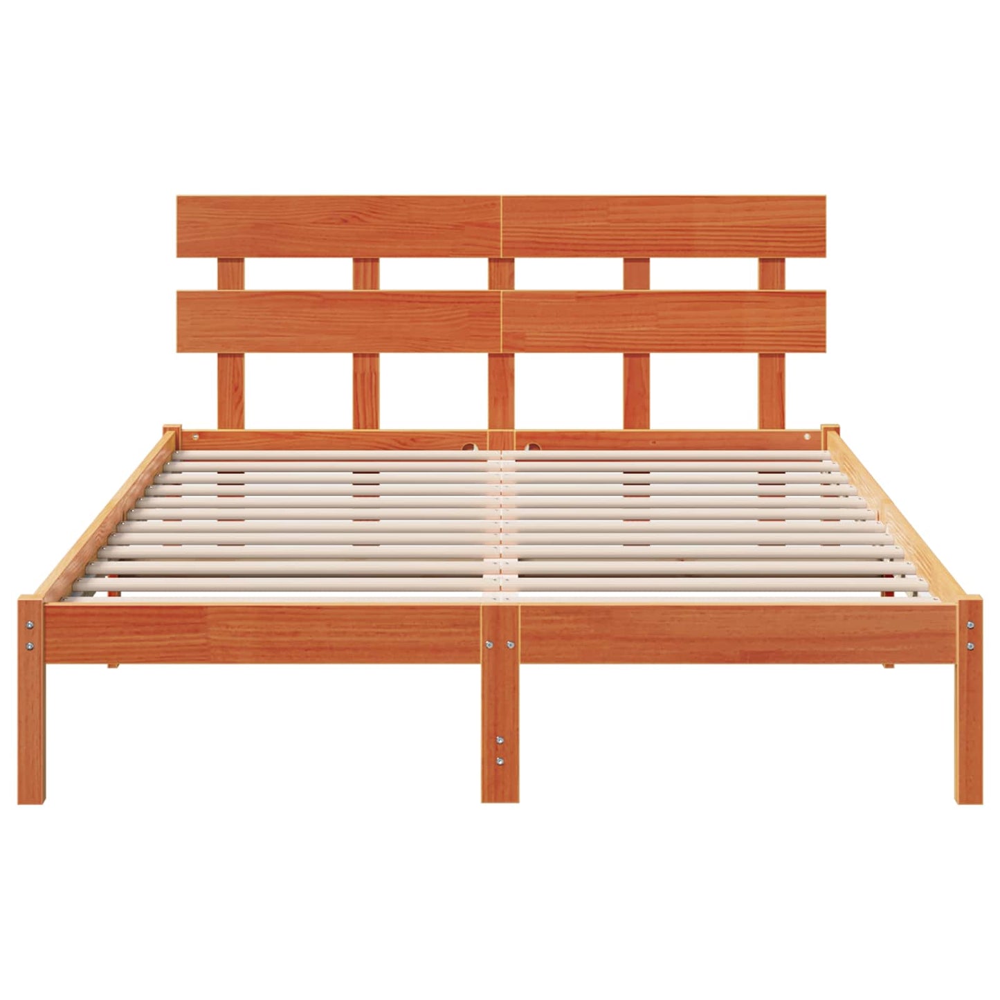 vidaXL Σκελετός Κρεβατιού Καφέ 150 x 200 cm Μασίφ ξύλο πεύκου