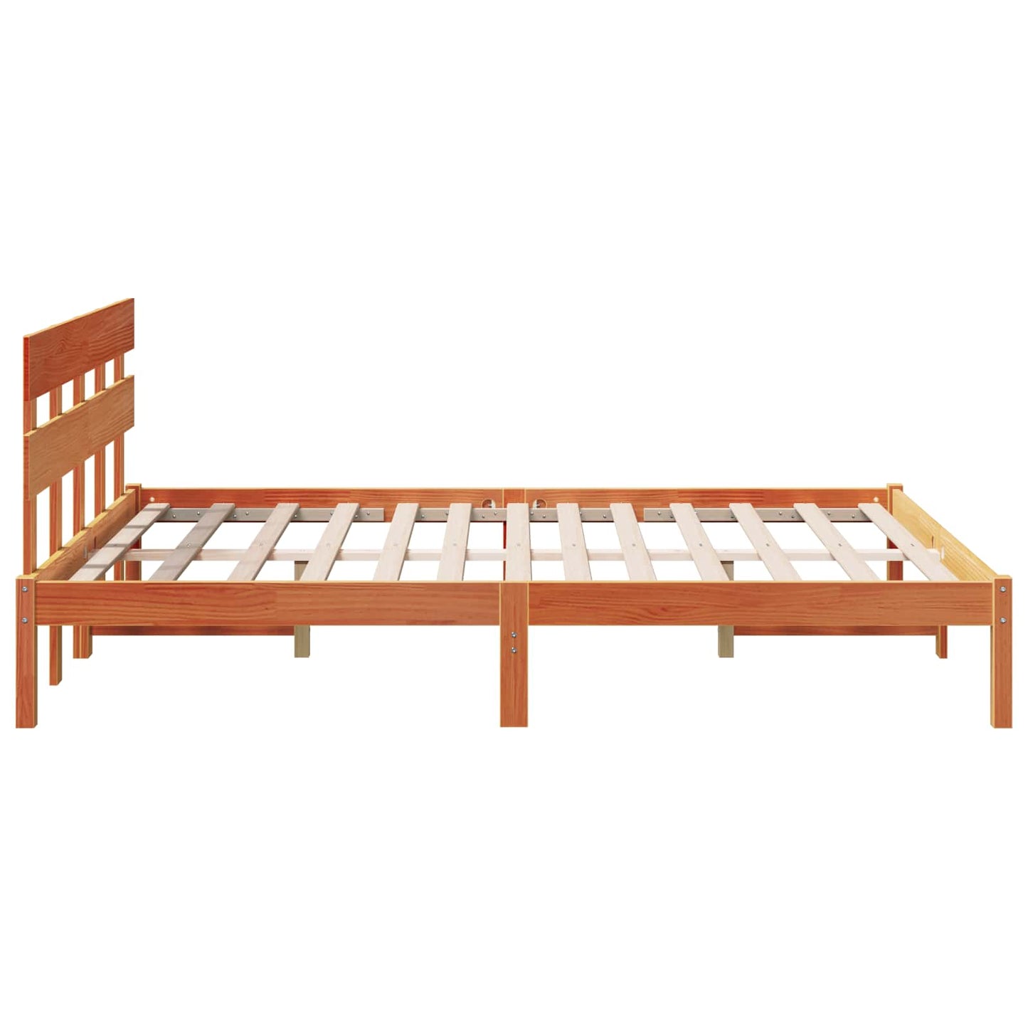 vidaXL Σκελετός Κρεβατιού Καφέ 150 x 200 cm Μασίφ ξύλο πεύκου