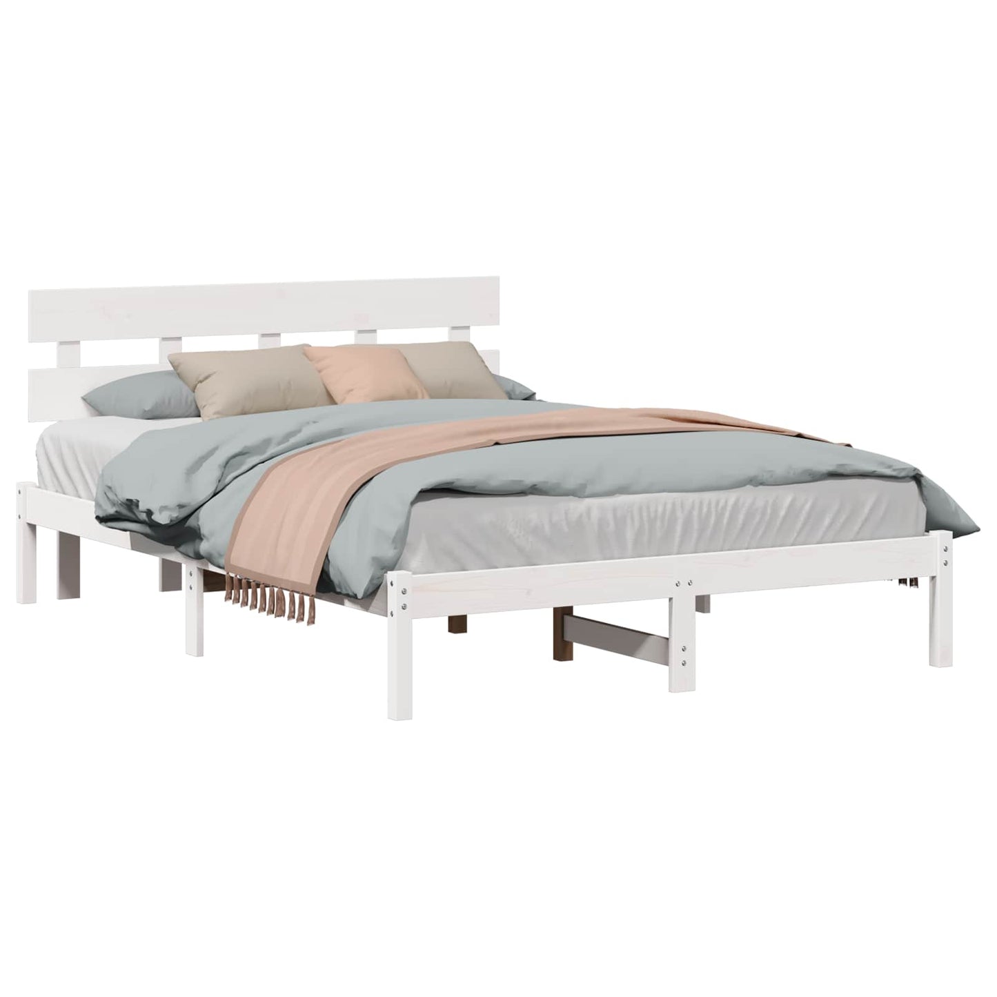 vidaXL Σκελετός Κρεβατιού Καφέ 140 x 200 cm Μασίφ ξύλο πεύκου