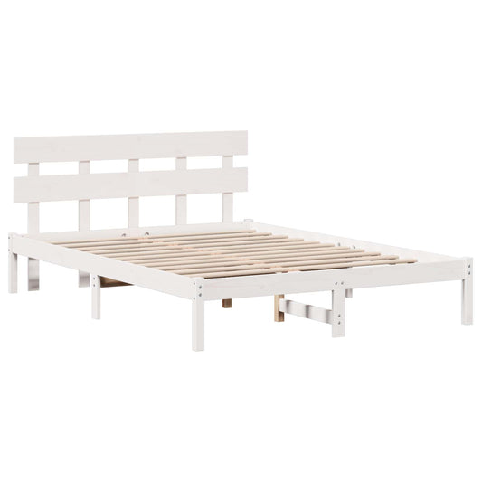 vidaXL Σκελετός Κρεβατιού Καφέ 140 x 200 cm Μασίφ ξύλο πεύκου