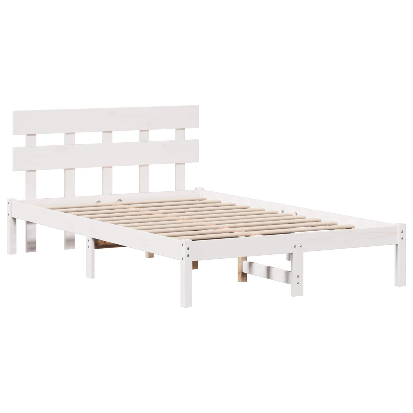 vidaXL Σκελετός Κρεβατιού Λευκό 120 x 200 cm Μασίφ ξύλο πεύκου