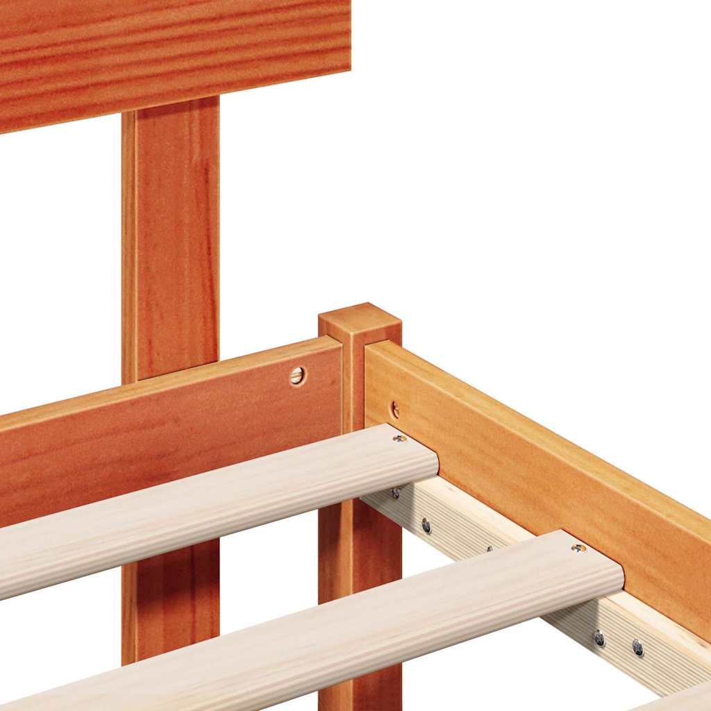 vidaXL Σκελετός Κρεβατιού Καφέ 120 x 200 cm Μασίφ ξύλο πεύκου