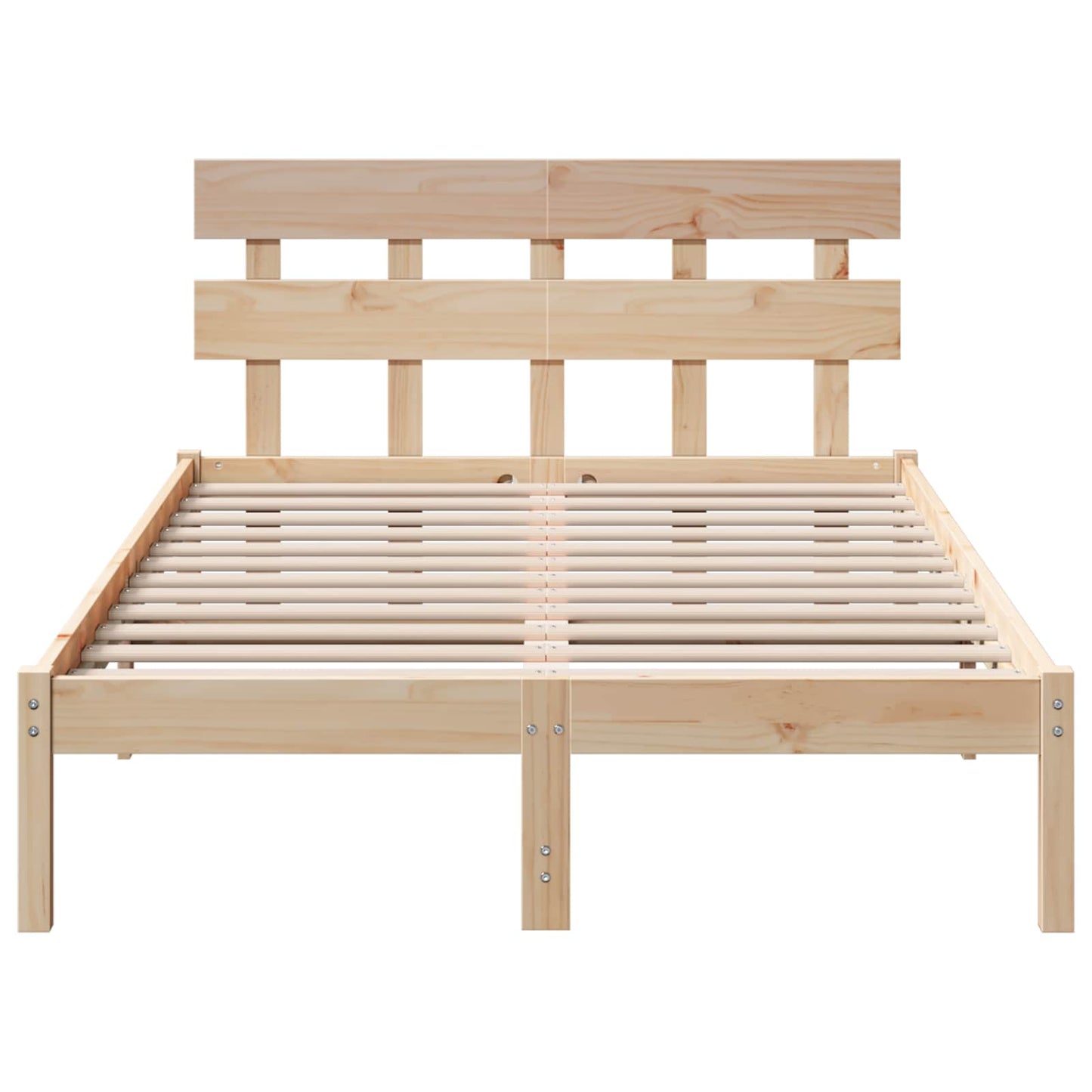 vidaXL Σκελετός Κρεβατιού Καφέ 120 x 190 cm Μασίφ ξύλο πεύκου