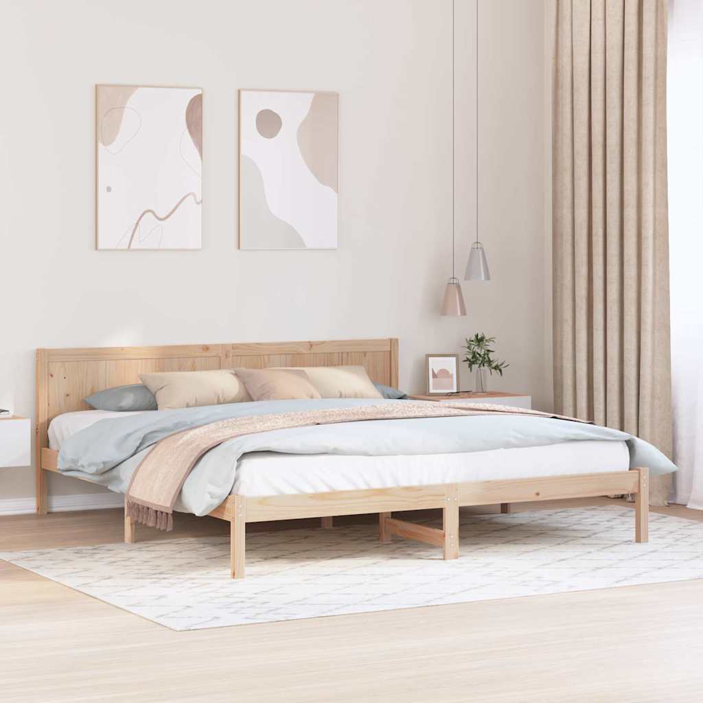 vidaXL Σκελετός Κρεβατιού Καφέ 180 x 200 cm Μασίφ ξύλο πεύκου
