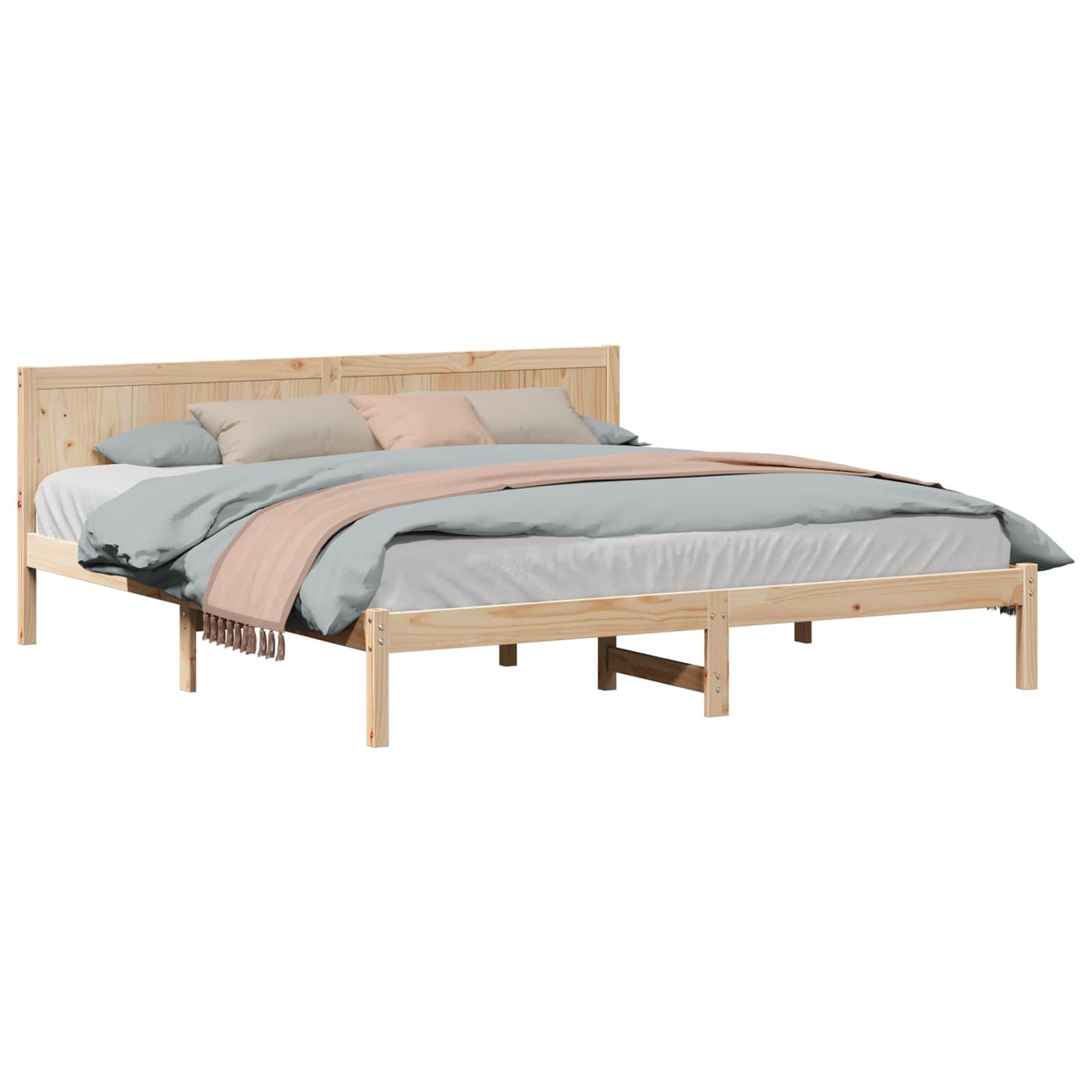 vidaXL Σκελετός Κρεβατιού Καφέ 180 x 200 cm Μασίφ ξύλο πεύκου