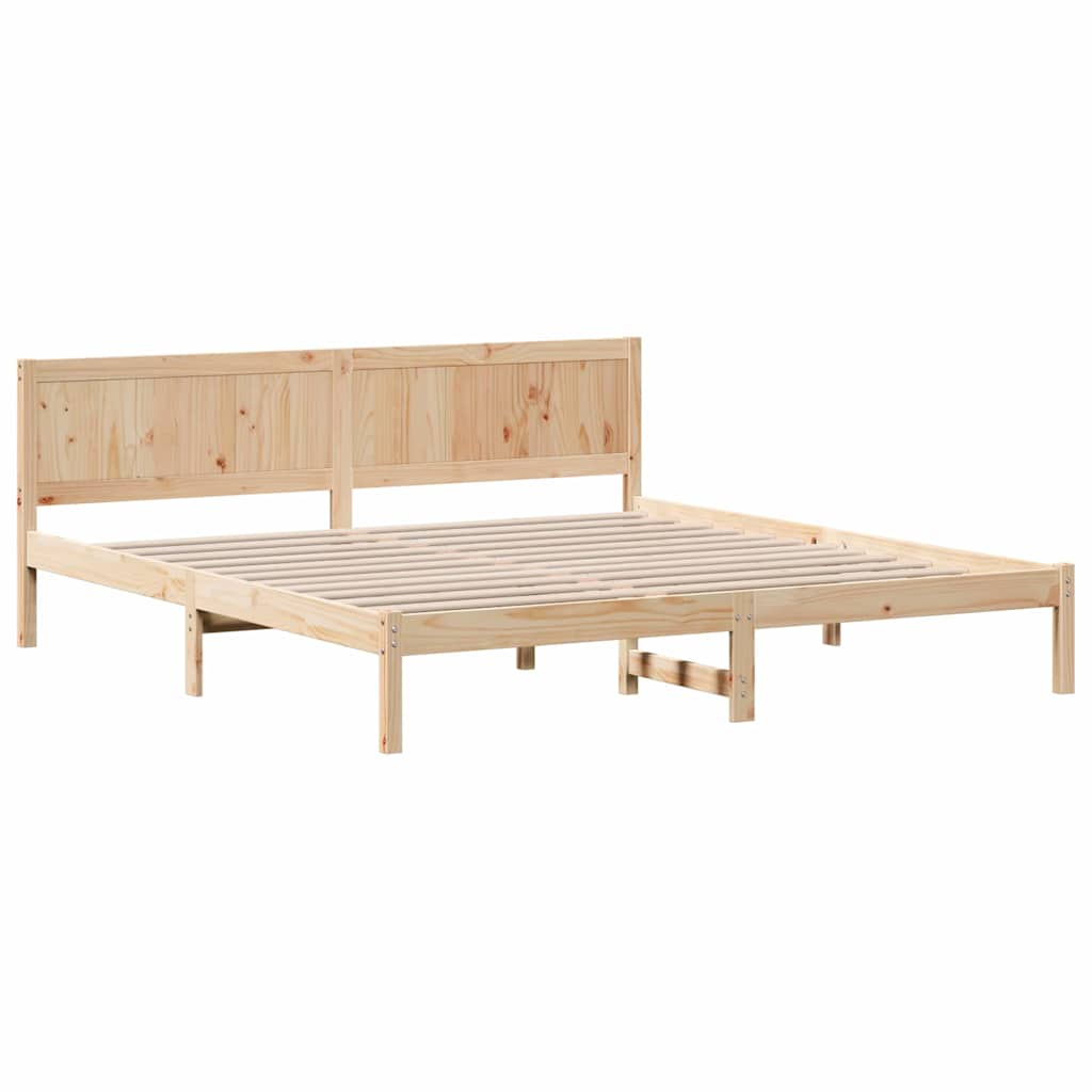 vidaXL Σκελετός Κρεβατιού Καφέ 180 x 200 cm Μασίφ ξύλο πεύκου