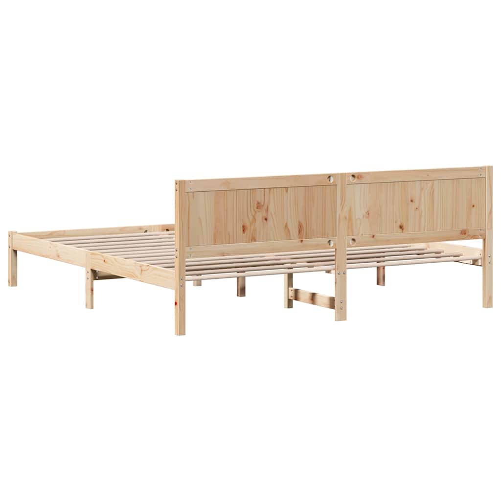 vidaXL Σκελετός Κρεβατιού Καφέ 180 x 200 cm Μασίφ ξύλο πεύκου