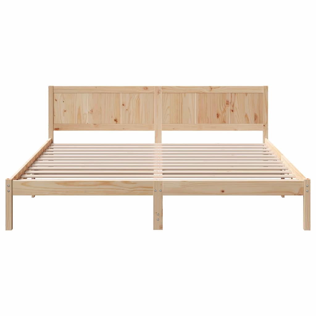 vidaXL Σκελετός Κρεβατιού Καφέ 180 x 200 cm Μασίφ ξύλο πεύκου