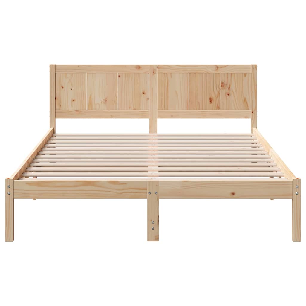 vidaXL Σκελετός Κρεβατιού Καφέ 160 x 200 cm Μασίφ ξύλο πεύκου
