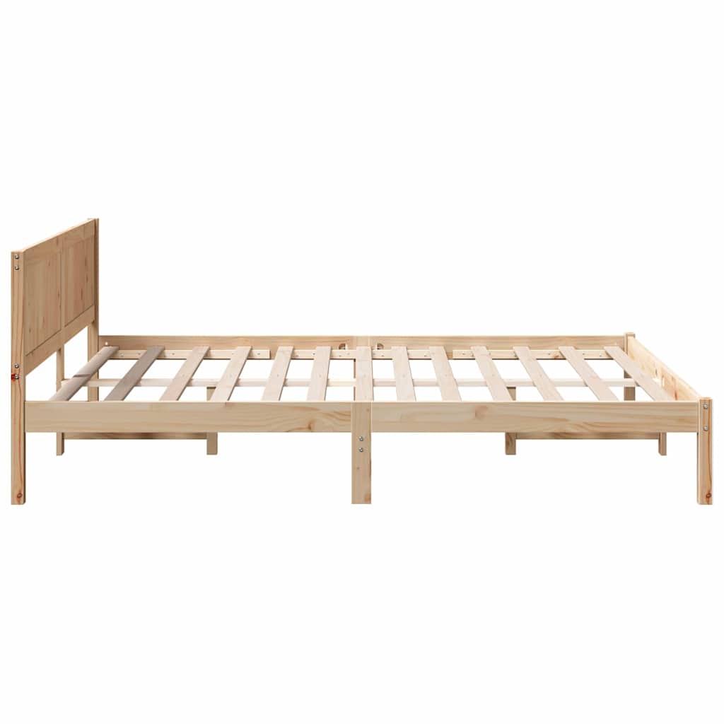 vidaXL Σκελετός Κρεβατιού Καφέ 160 x 200 cm Μασίφ ξύλο πεύκου