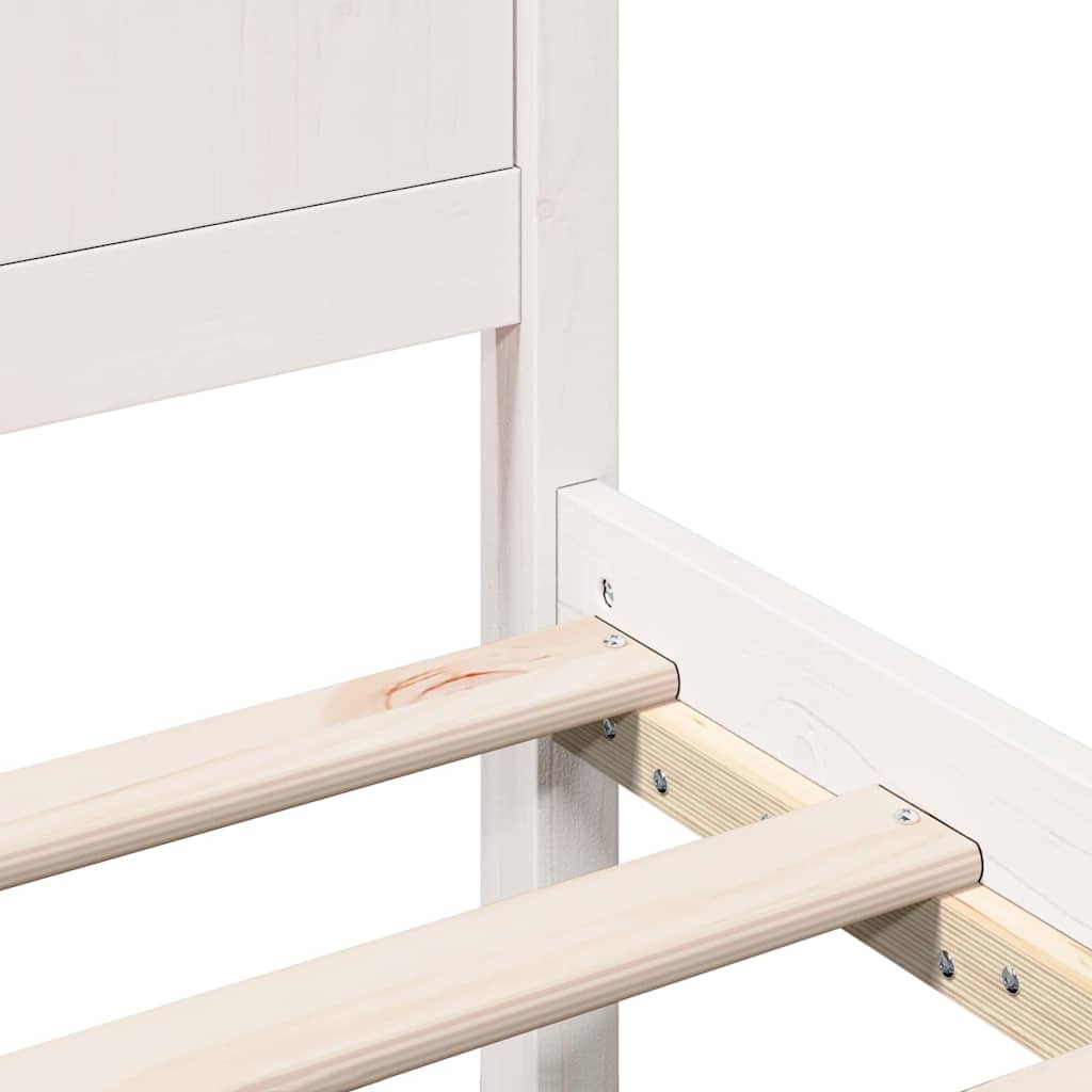 vidaXL Σκελετός Κρεβατιού Λευκό 160 x 200 cm Μασίφ ξύλο πεύκου