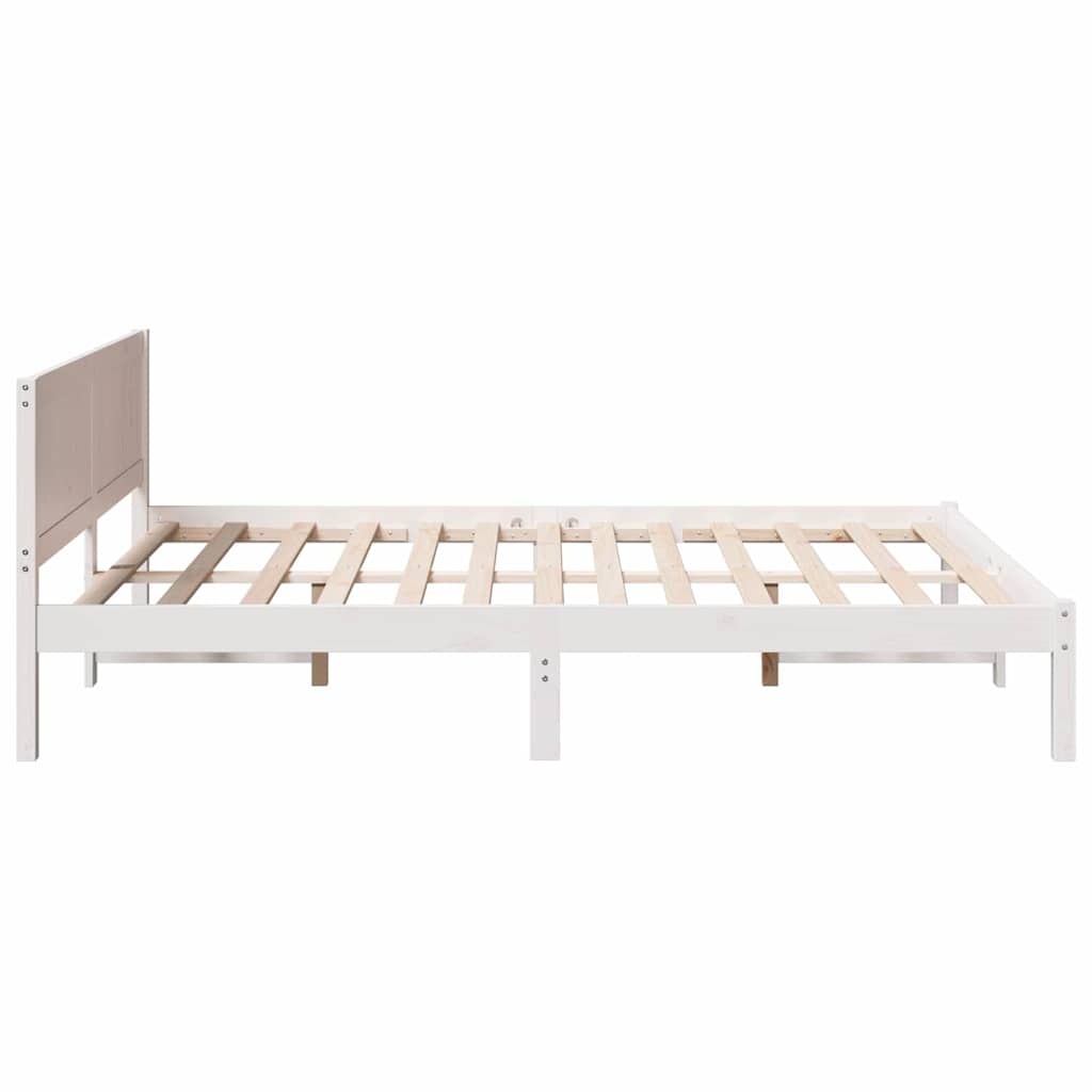 vidaXL Σκελετός Κρεβατιού Λευκό 150 x 200 cm Μασίφ ξύλο πεύκου