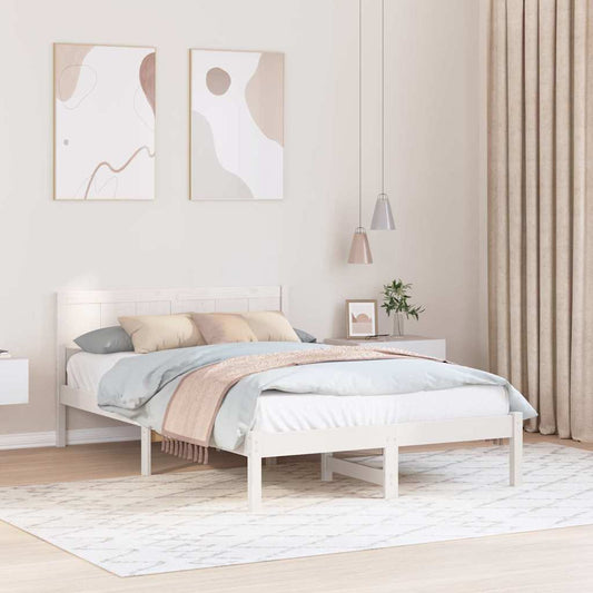 vidaXL Σκελετός Κρεβατιού Λευκό 120 x 190 cm Μασίφ ξύλο πεύκου