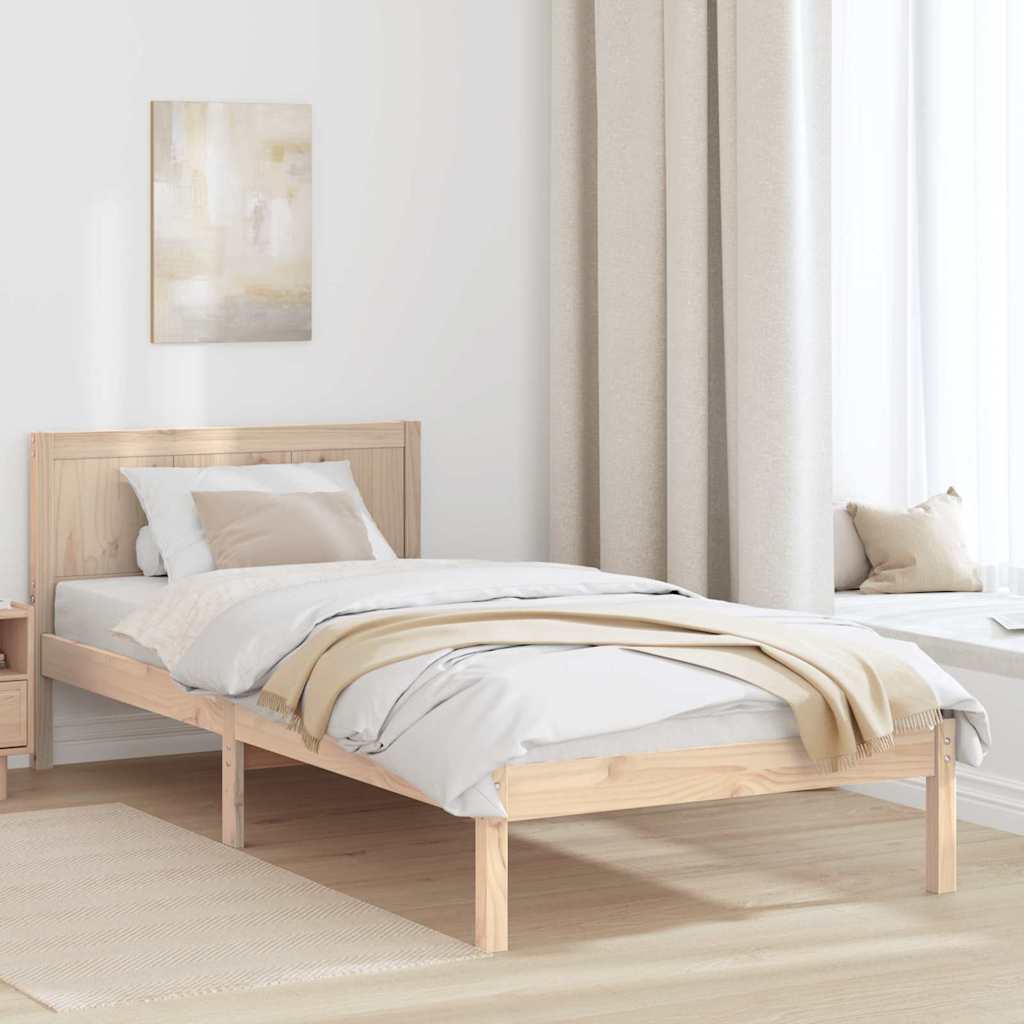 vidaXL Σκελετός Κρεβατιού Καφέ 80 x 200 cm Μασίφ ξύλο πεύκου