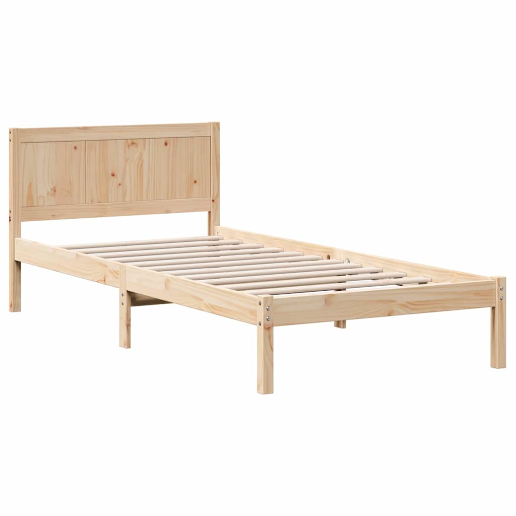 vidaXL Σκελετός Κρεβατιού Καφέ 80 x 200 cm Μασίφ ξύλο πεύκου