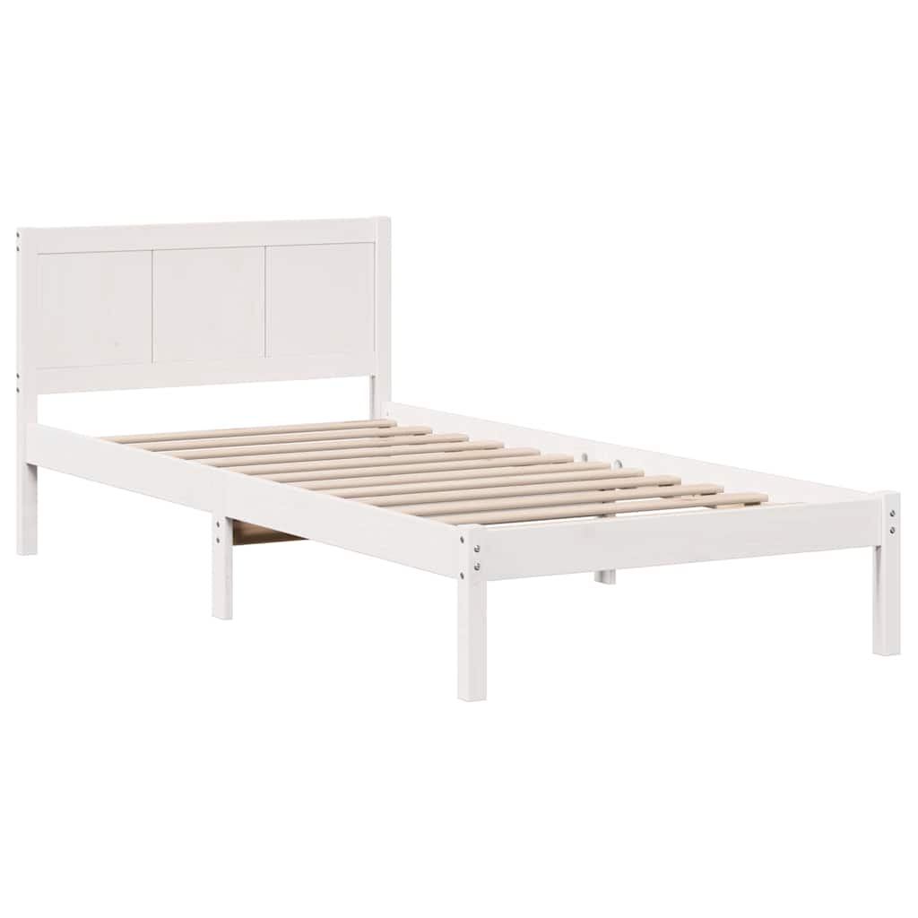 vidaXL Σκελετός Κρεβατιού Λευκό 80 x 200 cm Μασίφ ξύλο πεύκου