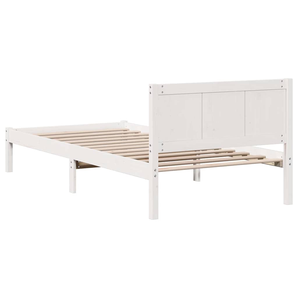 vidaXL Σκελετός Κρεβατιού Λευκό 80 x 200 cm Μασίφ ξύλο πεύκου