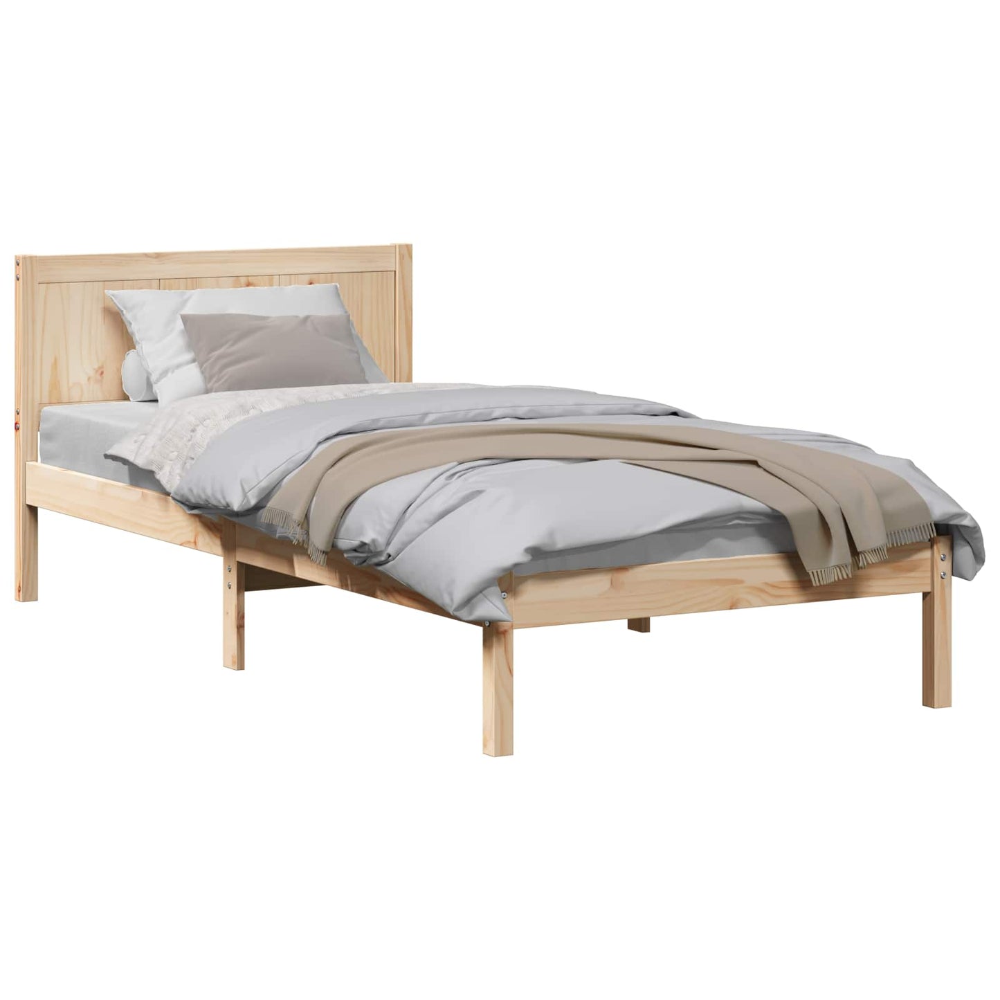 vidaXL Σκελετός Κρεβατιού Καφέ 75 x 190 cm Μασίφ ξύλο πεύκου
