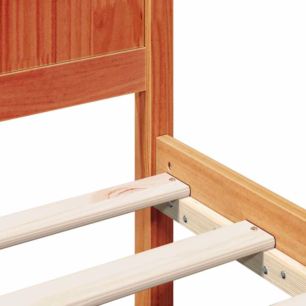 vidaXL Σκελετός Κρεβατιού Καφέ 75 x 190 cm Μασίφ ξύλο πεύκου