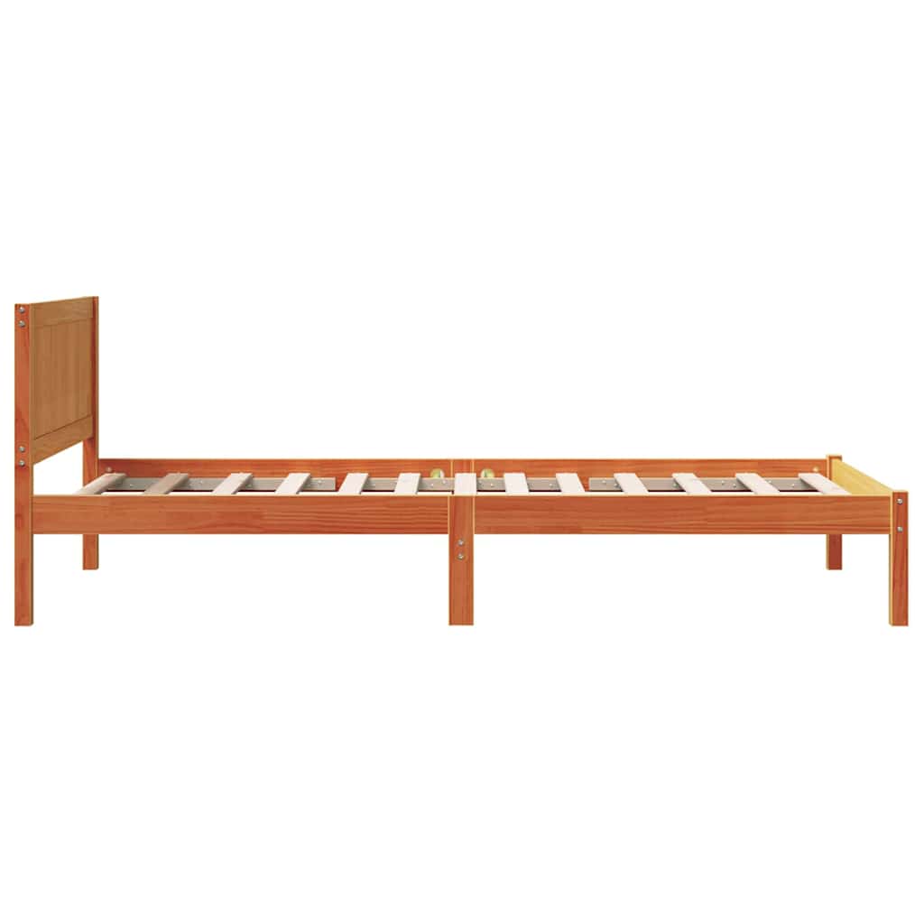 vidaXL Σκελετός Κρεβατιού Καφέ 75 x 190 cm Μασίφ ξύλο πεύκου