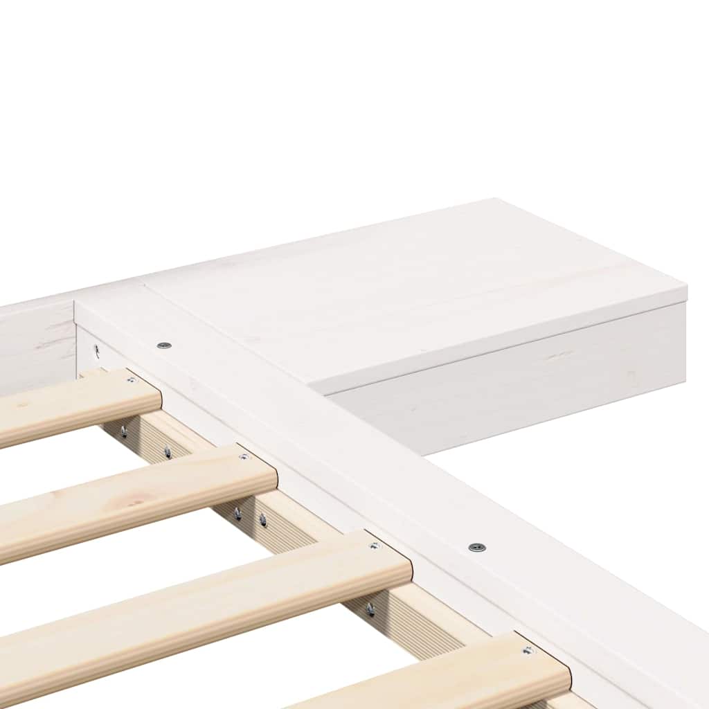 vidaXL Σκελετός Κρεβατιού Λευκό 150 x 200 cm ξύλο