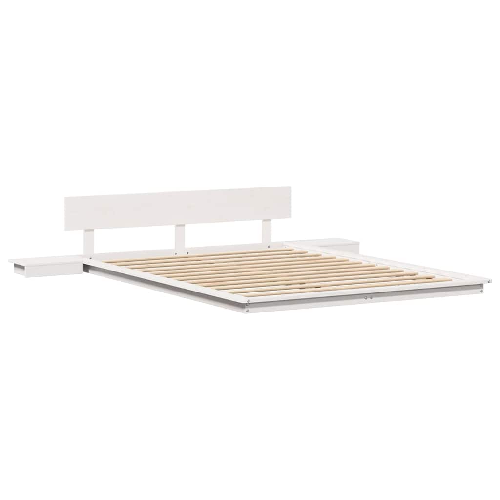 vidaXL Σκελετός Κρεβατιού Λευκό 150 x 200 cm ξύλο