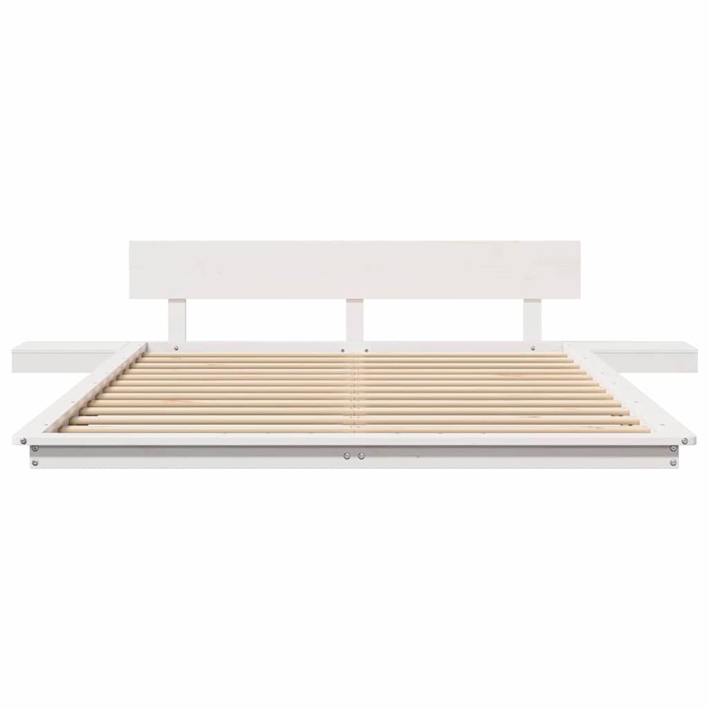 vidaXL Σκελετός Κρεβατιού Λευκό 140 x 200 cm ξύλο