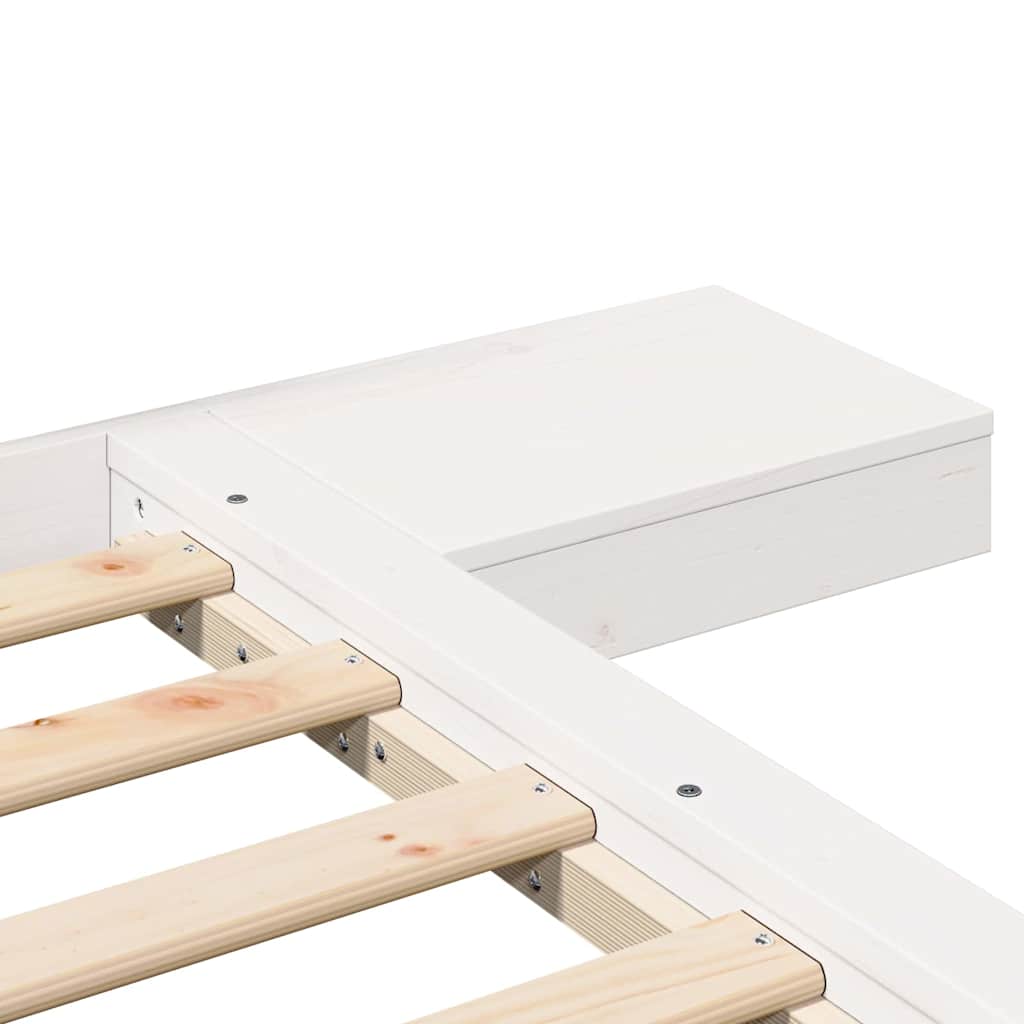 vidaXL Σκελετός Κρεβατιού Λευκό 120 x 200 cm ξύλο