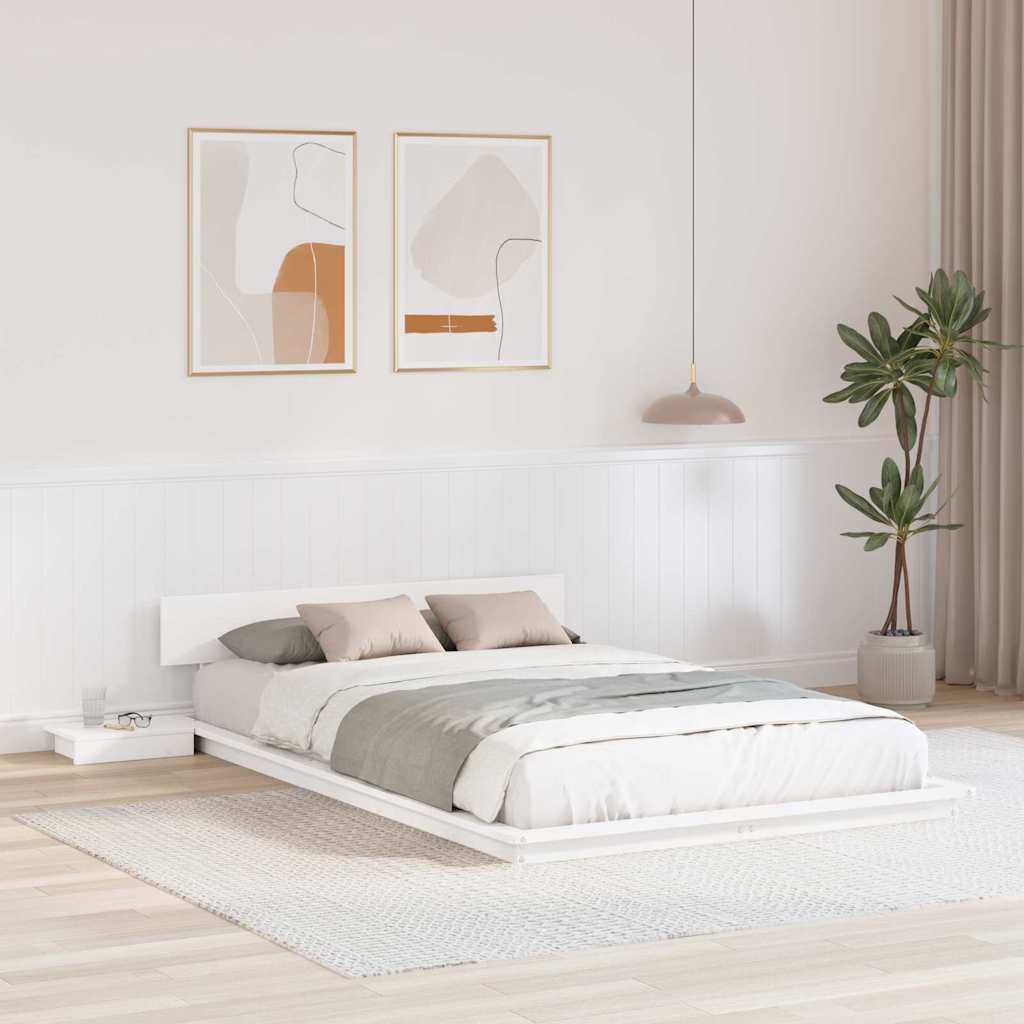 vidaXL Σκελετός Κρεβατιού Λευκό 120 x 200 cm ξύλο
