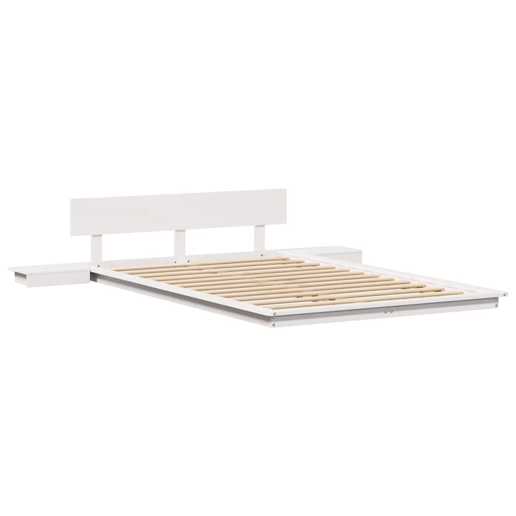vidaXL Σκελετός Κρεβατιού Λευκό 120 x 200 cm ξύλο