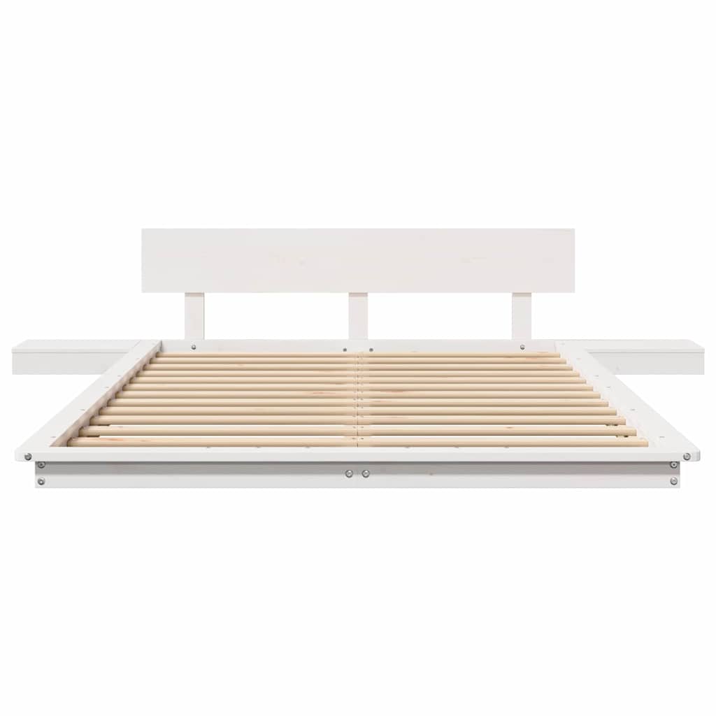 vidaXL Σκελετός Κρεβατιού Λευκό 120 x 200 cm ξύλο